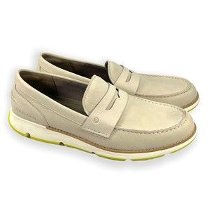 Cole Haan 4Zg Loafer Mens 11.5 Cement Ivory Nubuck Leather Casual Slip On Shoes
